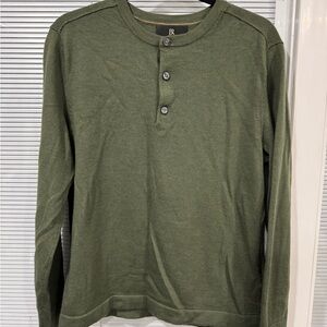 Banana Republic Men's Olive Long Sleeve Henley